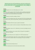 FRONTLINE EXAM QUESTIONS&comma; POLICE ENTRANCE&NewLine;EXAM UPDATED ACTUAL QUESTIONS AND CORRECT&NewLine;ANSWERS
