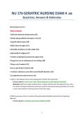 NU 176 GERIATRIC NURSING EXAM 4 180 Questions&comma; Answers & Rationales