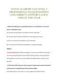INTUIT ACADEMY TAX LEVEL 3&NewLine;PROFESSIONAL EXAM QUESTIONS&NewLine;AND CORRECT ANSWERS LATEST&NewLine;UPDATE THIS YEAR