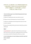 INTUIT ACADEMY TAX PROFESSIONAL&NewLine;CERTIFICATION EXAM QUESTIONS&NewLine;AND CORRECT ANSWERS LATEST&NewLine;UPDATE THIS YEAR