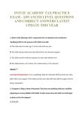 INTUIT ACADEMY TAX PRACTICE&NewLine;EXAM - ADVANCED LEVEL QUESTIONS&NewLine;AND CORRECT ANSWERS LATEST&NewLine;UPDATE THIS YEAR