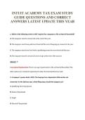 INTUIT ACADEMY TAX EXAM STUDY&NewLine;GUIDE QUESTIONS AND CORRECT&NewLine;ANSWERS LATEST UPDATE THIS YEAR
