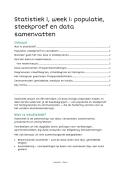 College aantekeningen week 1 Statistiek 1 &lpar;TW-STAT1-23&rpar;  Statistics Global Edition