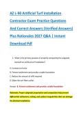 AZ L-90 Artificial Turf Installation &NewLine;Contractor Exam Practice Questions &NewLine;And Correct Answers &lpar;Verified Answers&rpar; &NewLine;Plus Rationales 2027 Q&A &vert; Instant &NewLine;Download Pdf