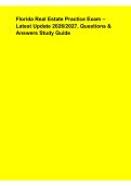 Florida Real Estate Practice Exam &ndash; Latest Update 2026&sol;2027&comma; Questions & Answers Study Guide
