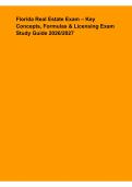 Florida Real Estate Exam &ndash; Key Concepts&comma; Formulas & Licensing Exam Study Guide 2026&sol;2027