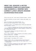 NR507 CNS- SENSORY & MOTOR DISORDERS COMPLETE QUESTIONS AND ANSWERS A&plus; VERIFIED 100&percnt; CORRECT LATEST UPDATE 2025&sol;2026 GUARANTEED PASS EXAM