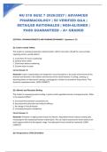 NU 518 QUIZ 7 2026&sol;2027 &vert; ADVANCED PHARMACOLOGY &vert; 50 VERIFIED Q&A &vert; DETAILED RATIONALES &vert; NGN-ALIGNED &vert; PASS GUARANTEED &ndash; A&plus; GRADED