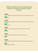 CRRN Practice TEST Questions and&NewLine;Answers Verified Solutions Latest&NewLine;Update