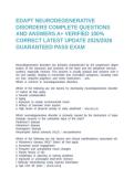 EDAPT NEURODEGENERATIVE DISORDERS COMPLETE QUESTIONS AND ANSWERS A&plus; VERIFIED 100&percnt; CORRECT LATEST UPDATE 2025&sol;2026 GUARANTEED PASS EXAM 