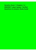 Genetics Exam 1 Chapters 1-4 &ndash; 2026&sol;2027 Latest Update&comma; Verified Questions & Answers Study Guide