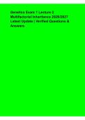 Genetics Exam 1 Lecture 2 &ndash; Multifactorial Inheritance&comma; 2026&sol;2027 Latest Update&comma; Verified Questions & Answers