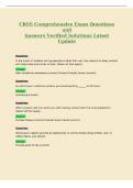 CRSS Comprehensive Exam Questions&NewLine;and&NewLine;Answers Verified Solutions Latest&NewLine;Update