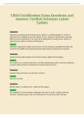 CRSS Certification Exam Questions and&NewLine;Answers Verified Solutions Latest&NewLine;Update