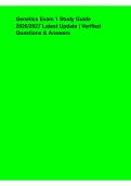 Genetics Exam 1 Study Guide &ndash; 2026&sol;2027 Latest Update&comma; Verified Questions & Answers&NewLine;&NewLine;