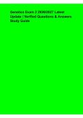 Genetics Exam 2 &ndash; 2026&sol;2027 Latest Update&comma; Verified Questions & Answers Study Guide