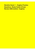 Genetics Exam 1 &ndash; Hughes Practice Questions&comma; Study Guide & Exam Review 2026&sol;2027
