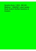 Genetics Exam 1 2018 &ndash; BIO 303 Waldman Study Guide&comma; Verified Questions & Answers 2026&sol;2027