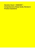  Genetics Exam 1 2026&sol;2027 &ndash; Comprehensive Study Guide&comma; Review & Practice Questions