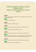 CS6250 Computer Network EXAM&NewLine;Questions and&NewLine;Answers Verified Solutions Latest&NewLine;Update
