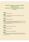CS6250 Computer Network EXAM&NewLine;Questions and&NewLine;Answers Verified Solutions Latest&NewLine;Update