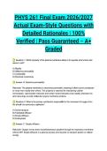 PHYS 261 FINAL EXAM &lpar;2024&sol;2025 QUESTIONS ALL SOLVED CORRECT & SCORED A&plus;&rpar; STUDY BUNDLE&period;&NewLine;