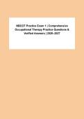 NBCOT Practice Exam 1 &vert; Comprehensive Occupational Therapy Practice Questions & Verified Answers &vert; 2026&ndash;2027&NewLine;