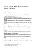 State of Colorado Motor Vehicle Dealer Board Mastery Examination &ndash; Practice Questions&comma; Answers & Exam Review 2026&sol;2027