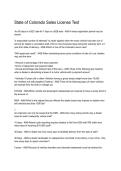 State of Colorado Sales License Test &ndash; Practice Questions&comma; Answers & Study Guide 2026&sol;2027
