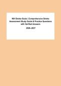 NIH Stroke Scale &lpar;NIHSS&rpar; &vert; Comprehensive Stroke Assessment Study Guide & Practice Questions with Verified Answers &vert; 2026&ndash;2027&NewLine;