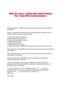 NCM 109&colon; Lesson 1 &lpar;Family With Health Problems&rpar; Part 1 Exam With Complete Solutions