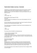 Automotive Sales License Colorado &ndash; Practice Questions&comma; Answers & Exam Review 2026&sol;2027