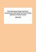 Perry Real Estate College Final Exam &vert; Comprehensive Practice Questions & Verified Answers &vert; 2026&ndash;2027&NewLine;