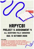 HRPYC81 Project 5 &lpar;THE PSYCHOLOGY OF CONSPIRACY BELIEFS&rpar; Assignment 4 MEMO &vert; Due 13 October 2026