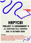 HRPYC81 Project 4 &lpar;PERSONAL AND GENERAL BELIEF IN A JUST WORLD&rpar; Assignment 4 MEMO &vert; Due 13 October 2026
