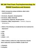 NR 546 &sol; NR546 Final Exam Psychopharmacology for PMHNP Most Comprehensive 2026 Actual Questions and Revised Answers &lpar;Latest 2026 &sol; 2027 Update&rpar; Graded A&plus; 100&percnt; Guarantee Verified by Experts