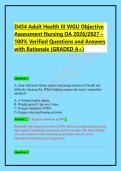 D454 Adult Health III WGU Objective Assessment Nursing OA 2026&sol;2027 &ndash; 100&percnt; Verified Questions and Answers with Rationale &lpar;GRADED A&plus;&rpar;