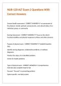NUR-120-ALT Exam 2 Questions With Correct Answers