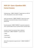 NUR 120 - Exam 4 Questions With Correct Answers
