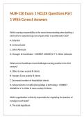 NUR-120 Exam 1 NCLEX Questions Part 1 With Correct Answers 