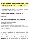 PLTW Medical Interventions Final Exam Study Guide Newest 2026 Actual Questions and Correct Answers &lpar;Latest 2026 &sol; 2027 Update&rpar; Graded A&plus; 100&percnt; Guarantee Verified by Experts