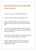 AACC NUR 120-Exam 1 Questions With Correct Answers
