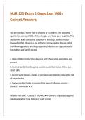 NUR 120 Exam 1 Questions With Correct Answers