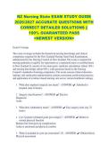 NZ Nursing State EXAM STUDY GUIDE &NewLine;2026&sol;2027 ACCURATE QUESTIONS WITH &NewLine;CORRECT DETAILED SOLUTIONS &vert;&vert; &NewLine;100&percnt; GUARANTEED PASS &NewLine;<NEWEST VERSION> NZ Nursing State EXAM STUDY GUIDE &NewLine;2026&sol;2027 ACCURATE QUESTIONS WITH &NewLine;CORRECT DETAILED SOLUTIONS &vert;&vert; &NewLine;1