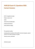 NUR120 Exam - 1 Questions With Correct Answers