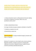 NURSE PRACTITIONER CERTIFICATION PRACTICE &NewLine;EXAMINATION COMPREHENSIVE QUESTION PRACTICE &NewLine;EXAM WITH CORRECT ANSWERS AND RATIONALES