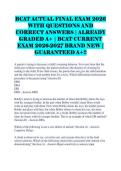 BCAT ACTUAL FINAL EXAM 2026 WITH QUESTIONS AND CORRECT ANSWERS &vert; ALREADY GR ADED A&plus; &vert; BCAT CURRENTEXAM 2026 2027 BRAND NEW &vert;&NewLine;GUARANTEED A&plus;&excl;&excl;