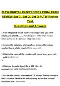 PLTW Digital Electronics Final Review Set 1&comma; PLTW Digital Electronics Final Review Set 2&comma; PLTW Digital Electronics Final Review Set 3&comma; Digital Electronics PLTW Review Test Newest 2026 Actual Questions and Correct Answers &lpar;Latest 2026 &sol; 2027 Update&rpar; Graded