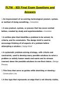 PLTW - IED Final Exam Newest 2026 Actual Questions and Correct Answers &lpar;Latest 2026 &sol; 2027 Update&rpar; Graded A&plus; 100&percnt; Guarantee Verified by Experts