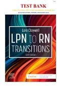 TEST BANK FOR LORA CLAYWELL LPN TO RN TRANSITION&comma; 6TH EDITION &vert; QUESTIONS WITH ANSWERS AND VERIFIED EXPLAINATION 